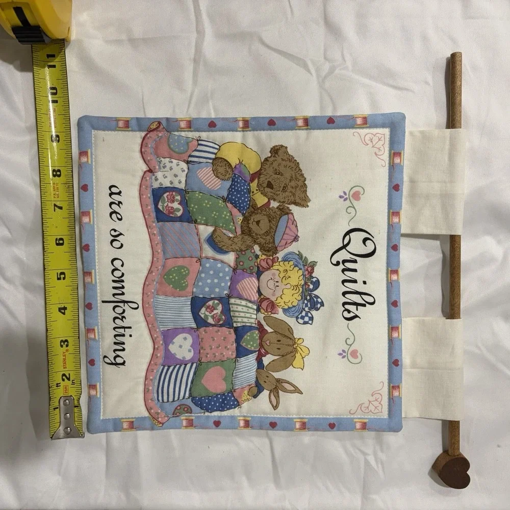 quilts are so comforting‎ Wall Hanging Rod Bears Bunnies Grandma Cottage Core